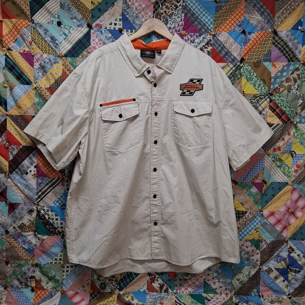 Harley Davidson Screamin Eagle Peformance Shirt Size‎ 3XL Tan Khaki Mechanic